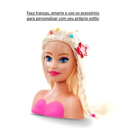 Boneca Barbie Busto Styling Faces C/ Maquiagem Brinquedo Infantil Menina C/  Acessórios- Pupee - PUPEE BRINQUEDOS/MATEL - Boneca Barbie - Magazine Luiza