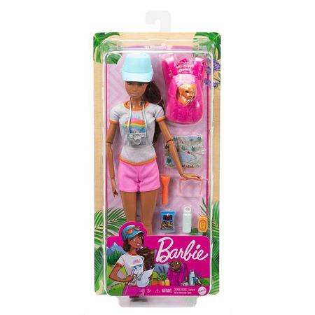 Boneca Barbie Morena Caminhada com Pet - Mattel