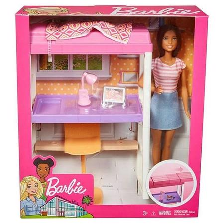 Imagem de Boneca Barbie Móvel com Boneca Escritório e Quarto - Mattel