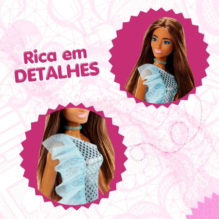 Boneca Barbie Original Vestido Branca Negra Acessórios - Mattel