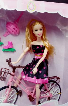 Boneca Barbie Passeio De Bicicleta - Blanc Toys - Felicidade em brinquedos