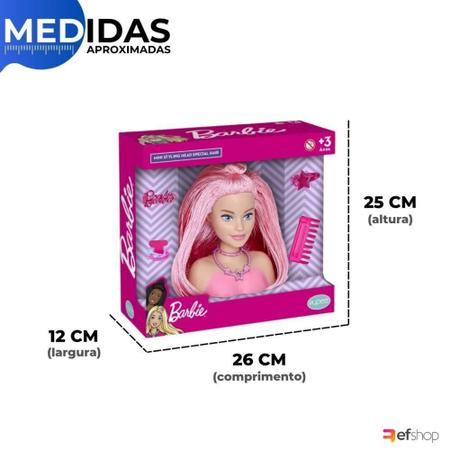 Boneca para Pentear - Mini Styling Head - Special Hair - Barbie - Rosa -  Pupee - Ri Happy