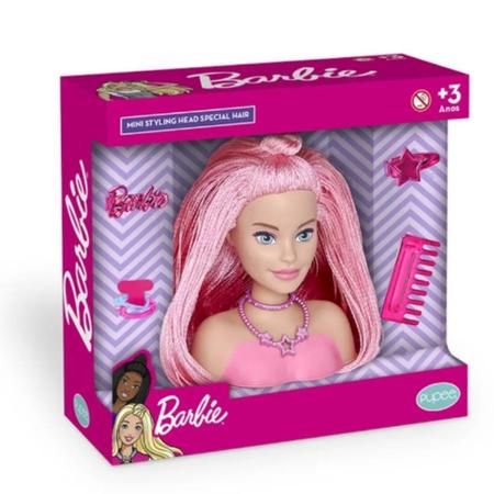 Kit Hair Cabelo Barbie Filme Salão Beleza Acessórios Menina - Rosa