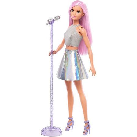 Imagem de Boneca Barbie Pop Star Com Cabelo Rosa E Microfone Original Mattel