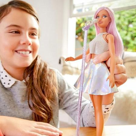 Imagem de Boneca Barbie Pop Star Com Cabelo Rosa E Microfone Original Mattel