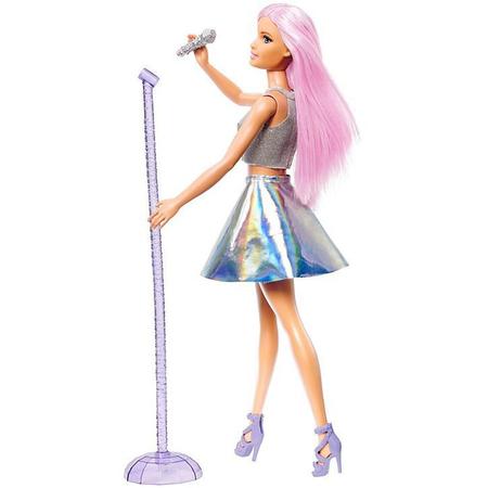 Imagem de Boneca Barbie Pop Star Com Cabelo Rosa E Microfone Original Mattel