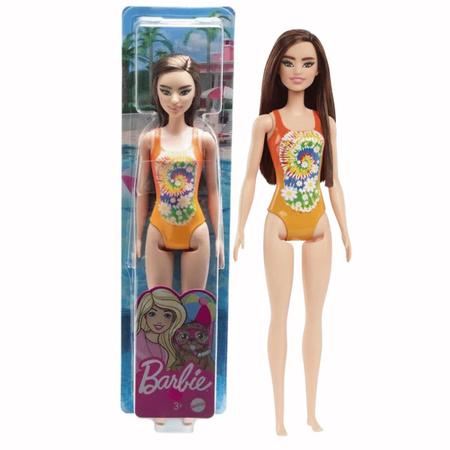 Boneca Barbie Fashion Praia Roupa Laranja Mattel DWJ99 HDC49