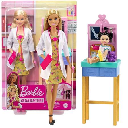 Boneca Barbie Profissões Quero Ser Pediatra Gyj98 - Mattel