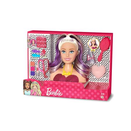 Boneca Barbie Busto Styling Head Faces com 24 Acessórios para