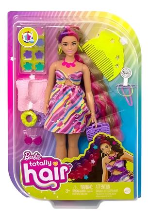 Boneca Barbie Totally Hair Pente Cabelo Troca Cor Acessorios - Rosa