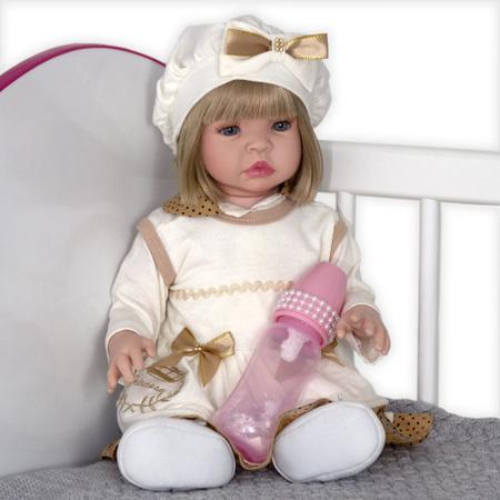 Boneca Bebê Reborn Menina Realista Bebê 100% Silicone - Milk Brinquedos - Boneca  Reborn - Magazine Luiza