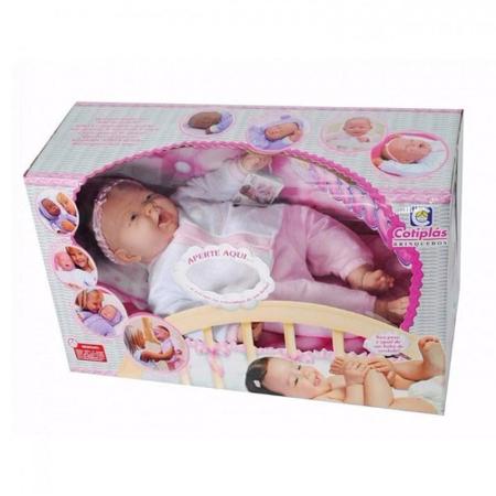 Coleção Ninos - Boneca Bebê Reborn Boca Aberta 50 Cm - Cotiplás 2211