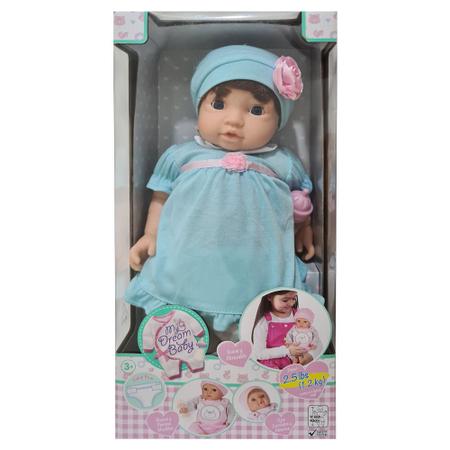 Boneca Bebê Com Mamadeira E Fralda - Como Bebê Real Morena - Dream