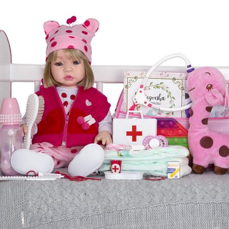 lifcasual Boneca bebê reborn menina 17 boneca de arte para bebês da vida  real corpo de pano macio ótimo para maiores de 3 anos roupas pontilhadas  rosa : : Brinquedos e Jogos