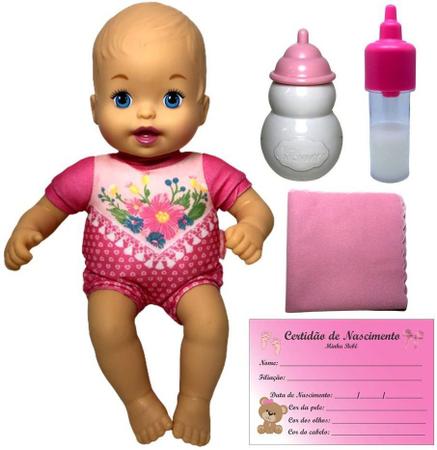 Boneca Bebê Menina Baby Little Mommy Recém Nascida - Roupa Rosa