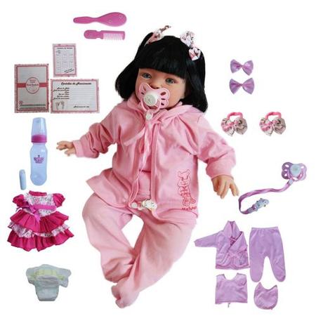 Boneca Bebe Reborn Yasmin Encanto Floral Rosa Cegonha Reborn Dolls Mais 24  Acessórios 48cm - Chic Outlet - Economize com estilo!