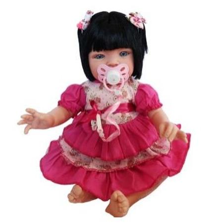 Boneca Bebe Reborn Yasmin Encanto Floral Rosa Cegonha Reborn Dolls Mais 24  Acessórios 48cm - Chic Outlet - Economize com estilo!