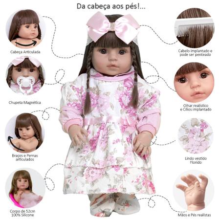 Boneca Baby Reborn 100% Silicone Magazine Luiza - Cegonha Reborn