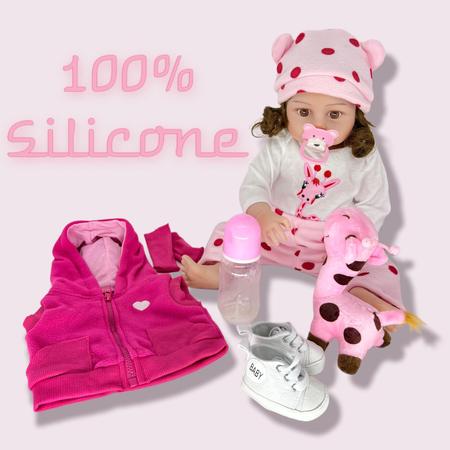 Bebe Reborn Girafinha Boneca Silicone 100% no Shoptime