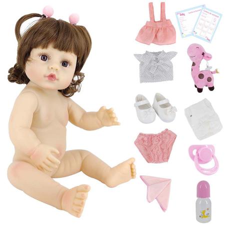 Boneca Bebê Reborn Laura Baby Agatha 100% Silicone