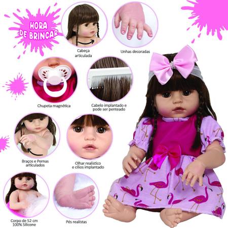 Bebê Reborn Realista Braço e Perna 100% Silicone - Cegonha Reborn Dolls -  Bonecas - Magazine Luiza