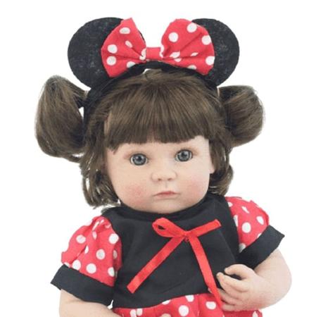 02 Bonecos Bebê Reborn Minnie E Mickey Acessórios