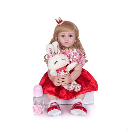 Bebe Reborn Princesa 60 Cm - Boneca Reborn Silicone