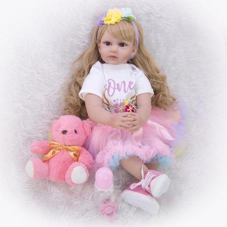 Bebe Reborn Princesa 60 Cm - Boneca Reborn Silicone