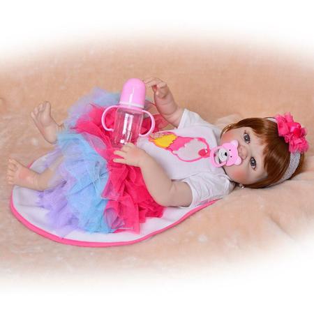 Boneca Bebê Reborn Keiumi Gatinha De 55cm 100% Silicone - BRASTOY 47178 -  Canaltech Ofertas