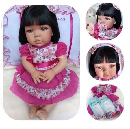 Boneca Reborn Realista Morena que Senta com 21 Apetrechos - Cegonha Reborn  Dolls - Boneca Reborn - Magazine Luiza