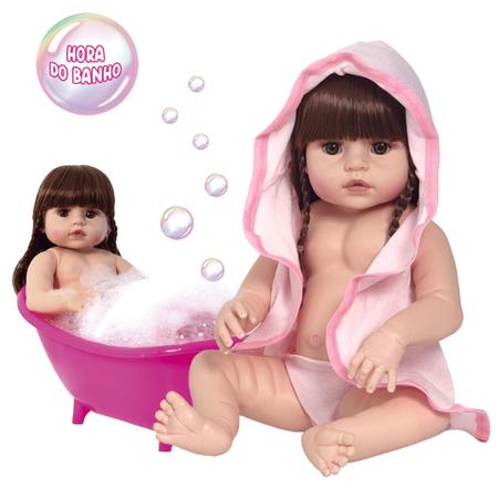 Boneca Bebê Reborn Barata Recem Nascida Banho 20 Acessórios