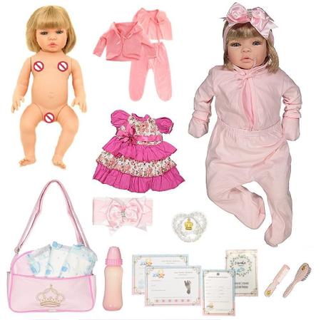 Boneca Bebê Reborn Barata Siliconada Linda Baby Dolls Loira - USA Magazine