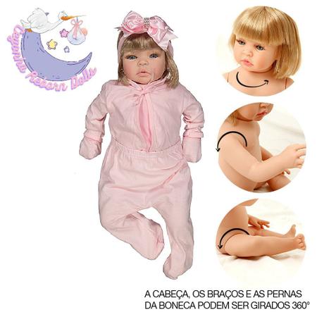 Boneca Bebê Reborn Barata Siliconada Linda Baby Dolls Loira