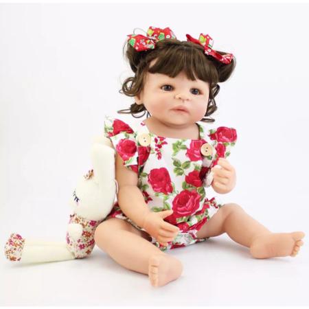 boneca bebe reborn corpo silicone pode dar banho