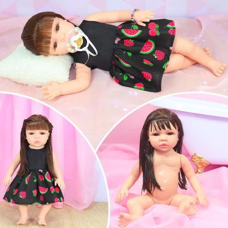 Boneca Bebê Reborn Brinquedo Corpo Silicone E Acessórios - Bebê