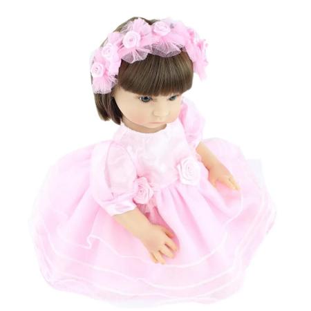 Imagem de boneca bebe reborn cabelos longos corpo de silicone