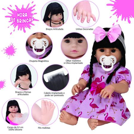 Bebê Reborn Realista Braço e Perna 100% Silicone - Cegonha Reborn Dolls -  Bonecas - Magazine Luiza