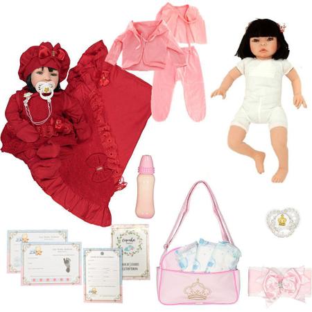 Bebe Reborn Corpo De Pano Princesa Completa 23 Itens no Shoptime