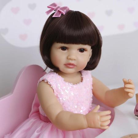 Boneca bebe reborn realista corpo todo de silicone dominio imports