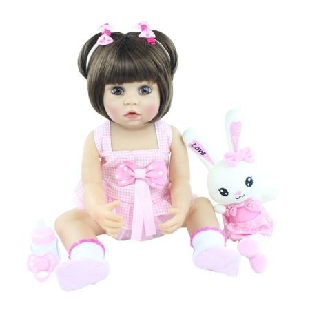 boneca bebe reborn corpo silicone pode dar banho - bzdoll