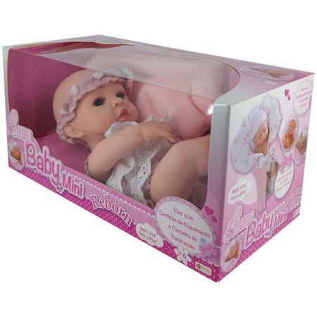 Boneca Bebê Reborn Laura Baby Mini Lino 100% Vinil Com Carteira de  Vacinação e outros Acessórios Shiny Toys - Boneca Reborn - Magazine Luiza