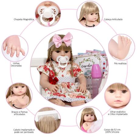 Boneca Reborn Barata 100% Silicone Loira Enxoval Completo - Cegonha Reborn  Dolls - Bonecas - Magazine Luiza