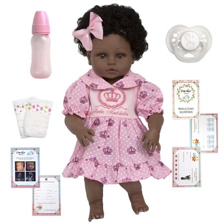 Bebê Reborn Realista Negra 52cm Toda de Silicone + Enxoval - Cegonha Reborn  Dolls - Bonecas - Magazine Luiza
