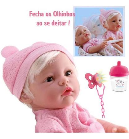 Bebê Boneca Reborn Realista Menino em Vinil Macio 32cm Certidão e