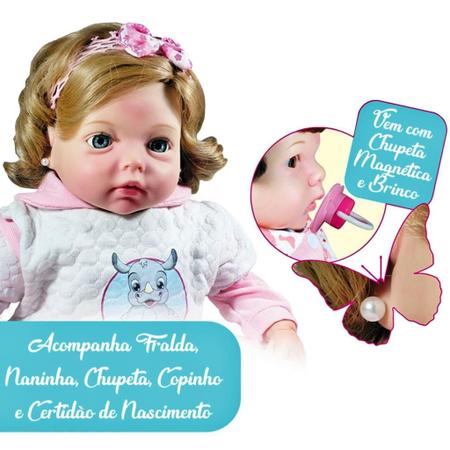 Boneca Bebê Reborn Yasmin Doll Realist Menina Verdadeira Top
