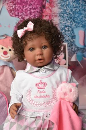 Bebê Reborn Zuri Negra Menina Coelha Princesa Brinquedos Fada