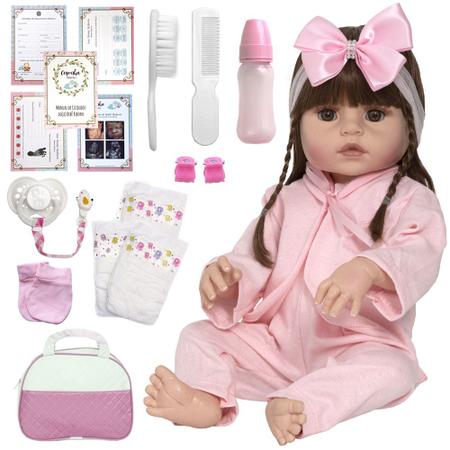 Boneca Bebê Reborn Realista 100% Silicone 20 Itens com Bolsa - Cegonha  Reborn Dolls - Bonecas - Magazine Luiza