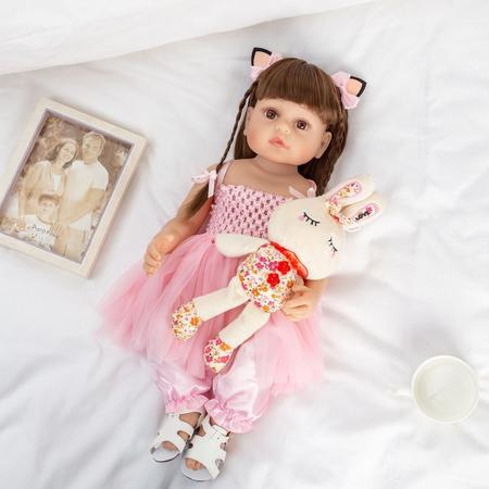 Boneca Bebê Reborn Girafinha Realista Brastoy Silicone Conjunto de Roupa  Chupeta Mamadeira e Pelúcia - IG-500 - Boneca Reborn - Magazine Luiza