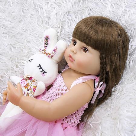 boneca bebe reborn morena 48cm full silicone - dominio imports - Boneca  Reborn - Magazine Luiza