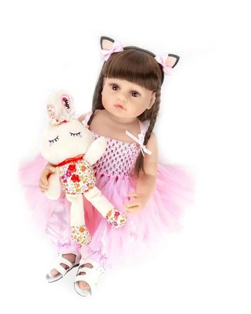 Boneca Bebé Reborn Realista, 38cm, com saco e 5 acessórios – O Gato Rápido